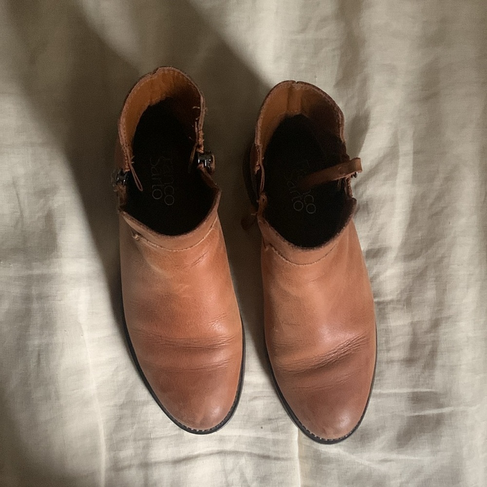 Franco Sarto Leather Zipper Ankle Boots - Picture 6 of 8